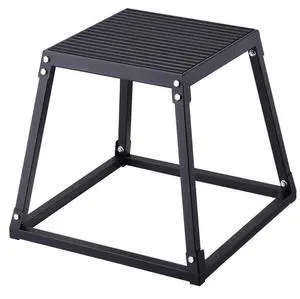 VEVOR Plyometric Jump Box, 18 Inch Plyo Box, Steel Plyometric Platform and Jumping Agility Box, Anti-Slip Fitness Exercise Step Up Box for Home Gym Training, Conditioning Strength Training, Black