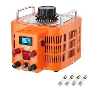 VEVOR 3000VA Auto Variable Voltage Transformer, 23 Amp, 110V Input 0-130V Output AC Voltage Regulator, with LCD Display 4 Extra Fuses Thermal Control Switch for Home Industrial Office