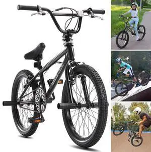 VEVOR 20-Inch BMX Bike Freestyle Bike Men Kids BMX Bicycle Hi-Ten Steel Frame