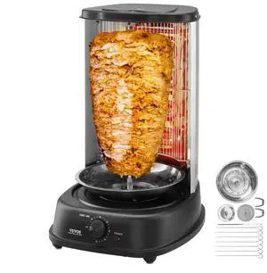 VEVOR Stainless Steel Shawarma Grill Machine Vertical Gyro Rotisserie Doner
