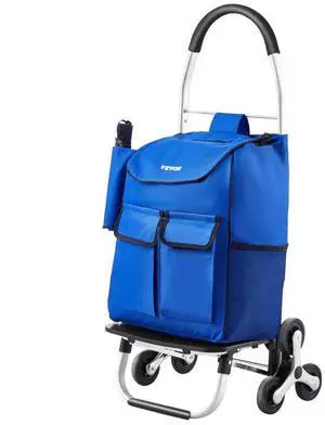 VEVOR Stair Climbing Cart Foldable Shopping Cart 36L with 6 Wheels Storage Bag