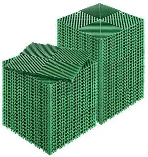VEVOR Interlocking Drainage Mat, 10 x 10 Modular Interlocking Cushion Durable PP Material, 50 Pcs Splicing Drainage Mats, Non-Slip Drainage Floor Tile and Shower Mat, for Garage, Garden