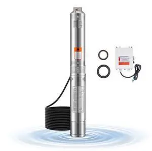 1HP Deep Well Submersible Pump Stainless Steel Pump 230V 31.7 GPM 207 ft