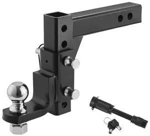 VEVOR Adjustable Trailer Hitch 2" Receiver 9" Drop Ball Mount Hitch 7500 lbs Black