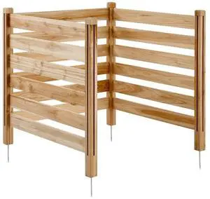 VEVOR Wood Privacy Fence 3 Panels Slatted Air Conditioner Fence 36" W x 36" L