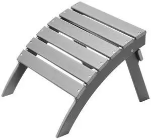 Adirondack Ottoman 21.5L x 18.9W x 14.8H Inch HDPE Folding Patio Footrest Gray