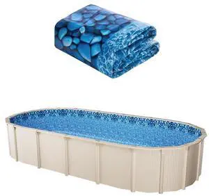 VEVOR Oval Pool Liner 12x24ft Unibead Style Pool Liner 52in Wall Height Durable