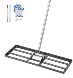 VEVOR 10x30in Lawn Leveling Rake Heavy Duty 83.9in Adjustable Handle for Yard & Garden
