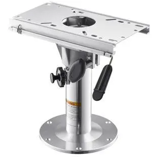 VEVOR Boat Seat Pedestal, Adjustable Height from 13.39 to 19.2 Inches, Aluminum Alloy Boat Chair Base with Slide, 5-inch Sliding Travel, Locking Design, Ideal for Fishing and Boating Enthusiasts