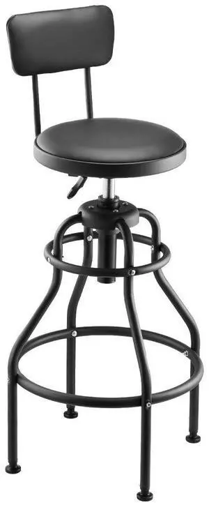 Shop Stool Adjustable Height Garage Work Seat 300 lbs Load with Backrest