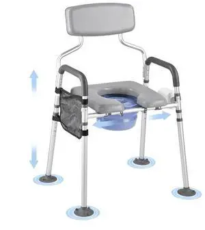 VEVOR Bedside Commode Chair 4-in-1 Raised Toilet Seat 500 lbs Adjustable Height