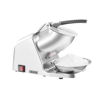 VEVOR Commercial Ice Crusher 143LBS/H Electric Snow Cone Maker Shaved Ice Silver