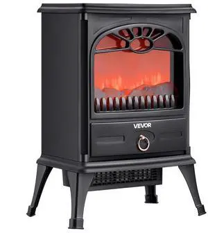 VEVOR 22.8 Inch Freestanding Electric Fireplace Heater 1500W Adjustable Flames Black