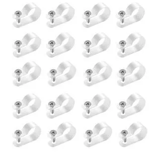 VEVOR R-Type Cable Clip 0.51 in Wire Clamp 100 Pack Screws for Cable Management