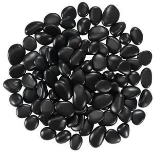 VEVOR Natural River Rocks 1-2 in 15 lbs Decorative Smooth Black Garden Pebble Stones