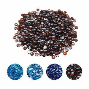 VEVOR 10 LBS Fire Glass 3/4-Inch Round Fireplace Glass Rocks for Fire Pit Rich Amber