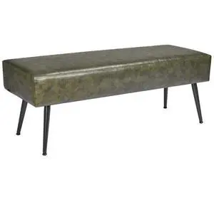 VEVOR PU Leather Bedroom Bench with Metal Legs Shoe Bench for Entryway Green
