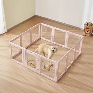 VEVOR Dog Whelping Box with Window Transparent Playpen for X-Large Dog 60x59x23 in
