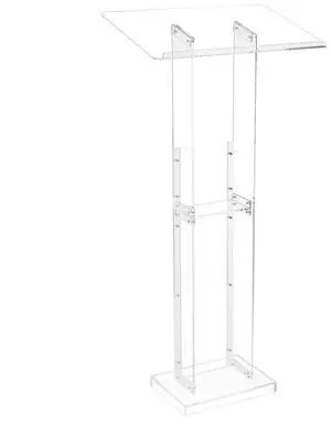 VEVOR Podium Stand 50 in Portable Acrylic Lectern Storage Shelf Wide Reading Surface