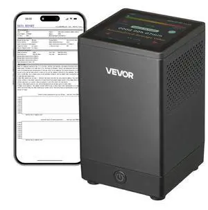 VEVOR Home Radon Meter Detector 2Bq to 20kBq/m³ Rechargeable Color LCD Display