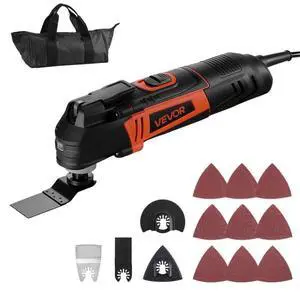 VEVOR Multitool Oscillating Tool 3Amps Corded Oscillating Tool 6 Variable Speeds