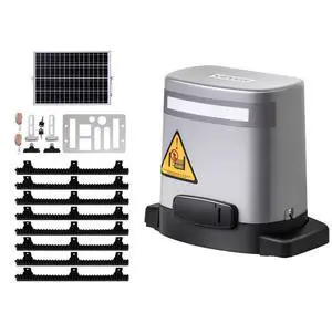 VEVOR 280W Solar Gate Opener 1799lbs Electric Gate Opener Chain Drive 2 Remotes