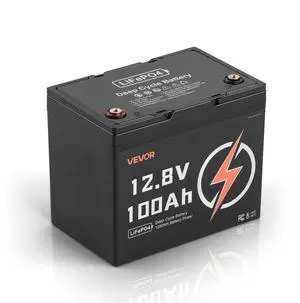 VEVOR 12V 100Ah Deep Cycle LiFePO4 Battery BMS Lithium Iron Phosphate Battery for RV