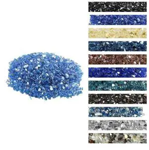 VEVOR 10 LBS Fire Glass 1/4-Inch Fireplace Glass Rocks for Fire Pit Table Cobalt Blue