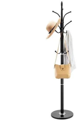 VEVOR Freestanding Coat Rack Coats Tree Stand with Stable Marble Base & 6 Hooks