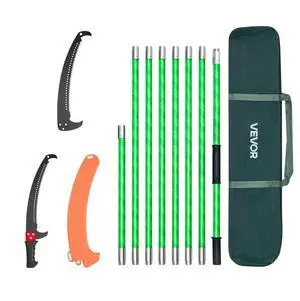 VEVOR Manual Pole Saw Extendable Pole Tree Pruner 3.87-27 ft 65Mn Steel Blade