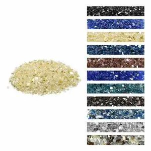 VEVOR 10 LBS Fire Glass 1/2-Inch Fireplace Glass Rocks for Fire Pit Table Gold