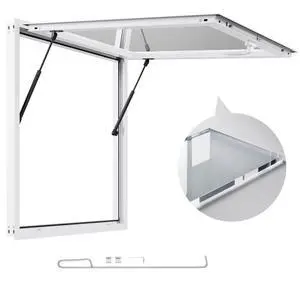 VEVOR Concession Window 36x36 in, Aluminum Alloy Frame Service Window for Food Truck, Up to 85 Degrees Stand Serving Window with Awning Door and Drag Hook, Rainwater Resistant for Concession Trailers