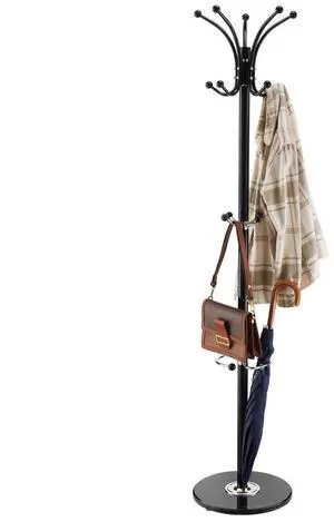 VEVOR Freestanding Coat Rack Stable Marble Base with Umbrella Holder & 14 Hooks