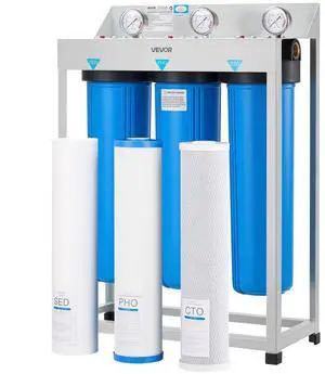 VEVOR 3-Stage Whole House Water Filter System 4.5" x 20" PHO Prevent Scale Build