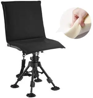 VEVOR Hunting Chair 360° Swivel Silent Folding Blind Chair Adjustable Legs Seat Cover