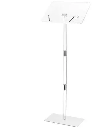 VEVOR Podium Stand 43 in Acrylic Lectern Adjustable Angles with Metal Base Classroom
