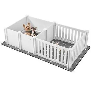 VEVOR Puppy Dog Whelping Pen Box Adjustable Door Height for Medium Dogs 73x38x19.7 in