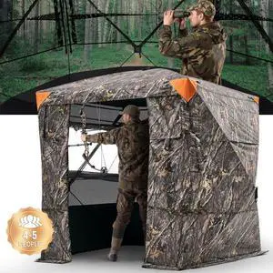 VEVOR Portable Hunting Blind See Through Ground Deer Blinds 4-5 Person Carrying Bag