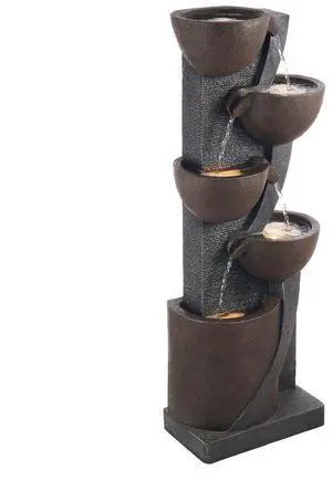 VEVOR Outdoor Water Fountain 5-Tier Jar-Shaped Cascading 49.61 in Fountains