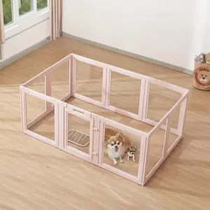 VEVOR Dog Whelping Box with Window Transparent Playpen for Medium Dog 60x39x23 in