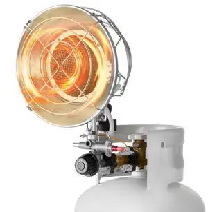 VEVOR Propane Tank Top Heater 15000 BTU Infrared Radiant Single Burner Round