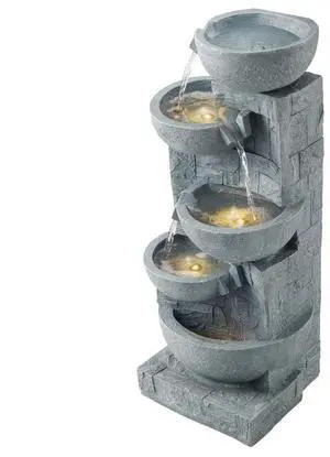 VEVOR Outdoor Water Fountain 5-Tier Bowl-Shaped Cascading 31.5 in Fountains