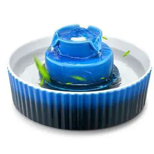 VEVOR Ceramic Cat Water Fountain 2.1L/71oz Cupcake Pet Fountain for Cats & Dogs