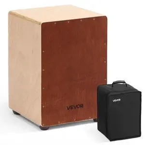 VEVOR Cajon Box Drum Wooden Birchwood Percussion Instrument Snare Wires Travel Bag