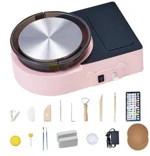 VEVOR Mini Pottery Wheel Electric Clay Wheel for Kids and Adults 6 inch Pink