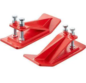 VEVOR Tractor Bucket Protector, 2PCS Heavy Duty Steel Bucket Edge Protectors, Edge Tamer Anti-Skid Device with Double Hexagon Lock Nuts and Bolts, for Snow, Leave Removal & Spreading Gravel (Red)