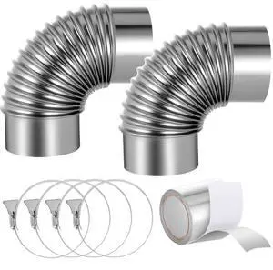 VEVOR 90 Degree Dryer Vent Elbow 4in Vent Kit with 4 Clamps & Aluminum Foil Tape 2Pack