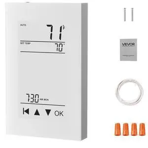 VEVOR 7 Day Programmable Thermostat for Underfloor Heating Pump LCD Touchscreen