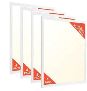 VEVOR 2x2 FT LED Flat Panel Light 5700LM Ceiling Light Fixture 3000K/4000K/5000K 4 PCS