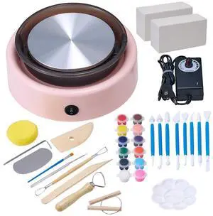 VEVOR Mini Pottery Wheel Electric Clay Wheel for Kids 6 inch Turntable Pink